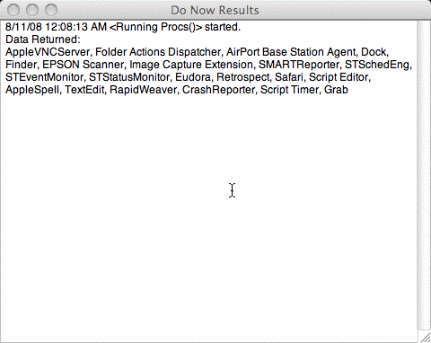 Script Timer Do Now Results Window